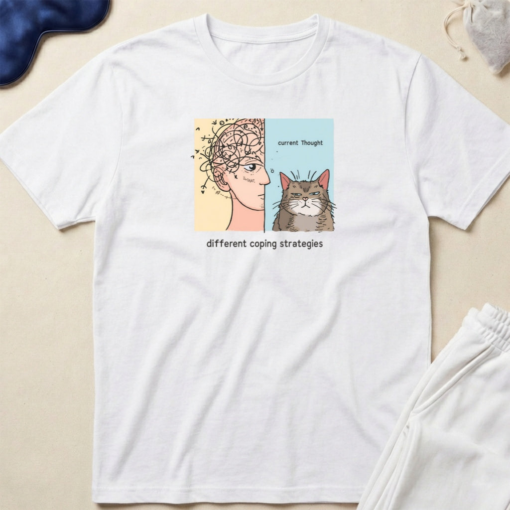 Cat & Human Funny Sweet Thoughts T-Shirt