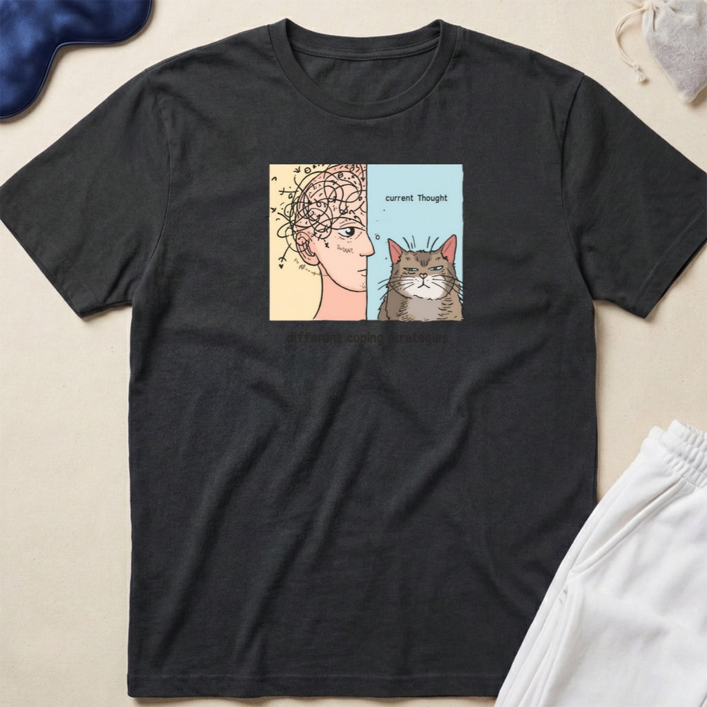 Cat & Human Funny Sweet Thoughts T-Shirt