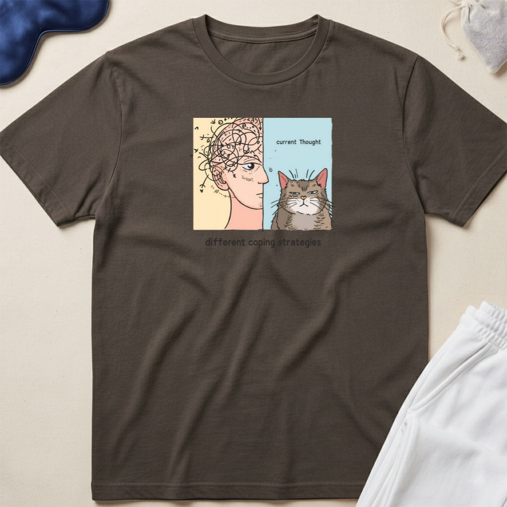 Cat & Human Funny Sweet Thoughts T-Shirt