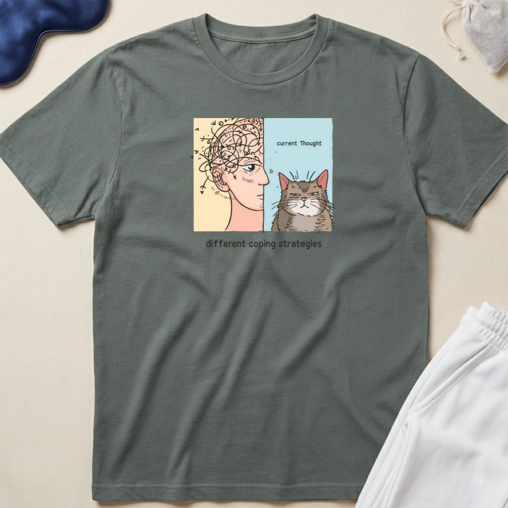 Cat & Human Funny Sweet Thoughts T-Shirt