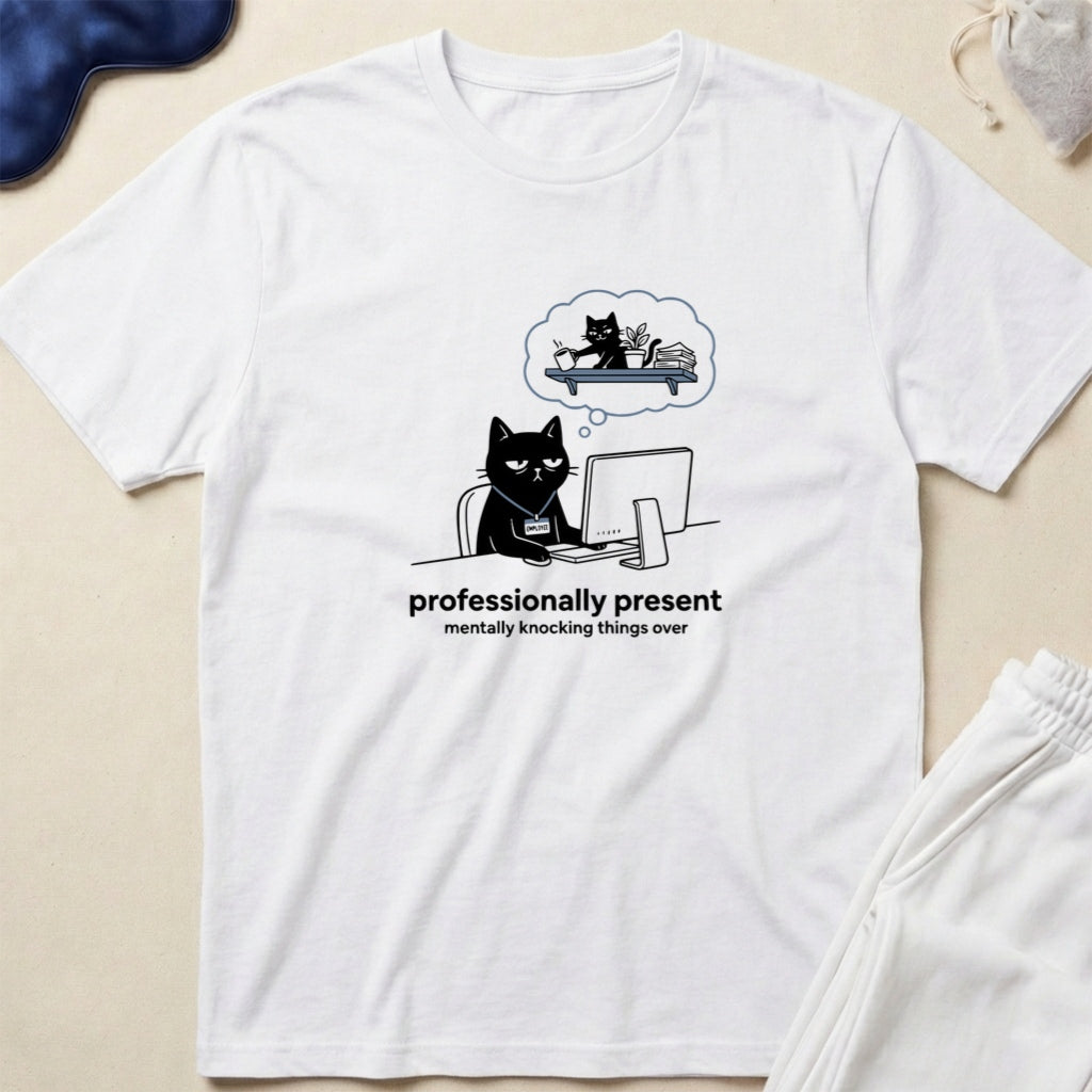 Cat Work From Home T‑Shirt