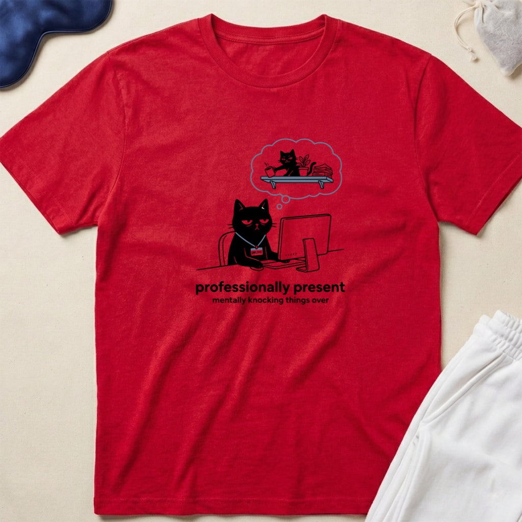Cat Work From Home T‑Shirt
