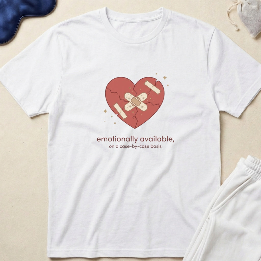 Emotionally Available Heart Bandage Graphic T-Shirt