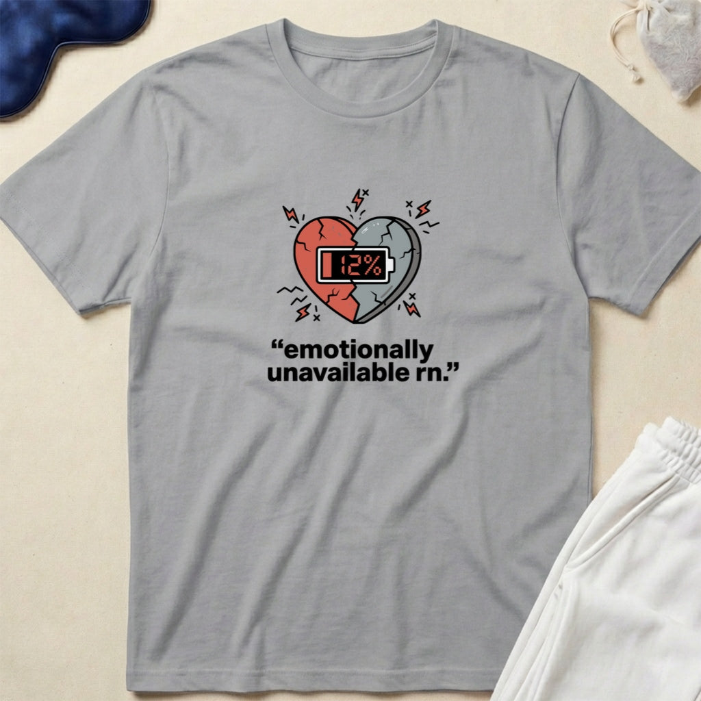Emotionally Unavailable Heart T-Shirt — Cute Retro Heart Graphic Tee