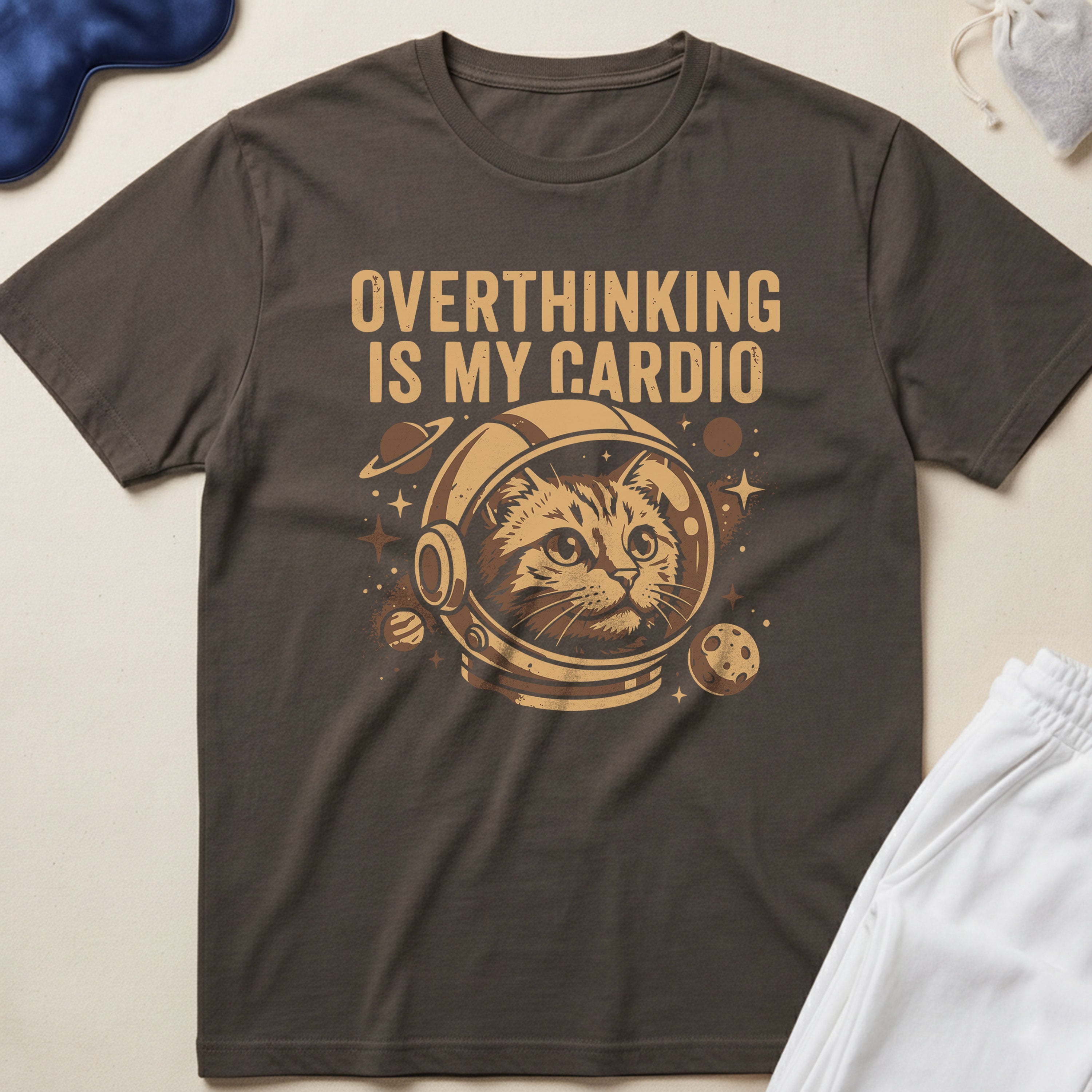 Overthinking Is My Cardio Cat T-Shirt