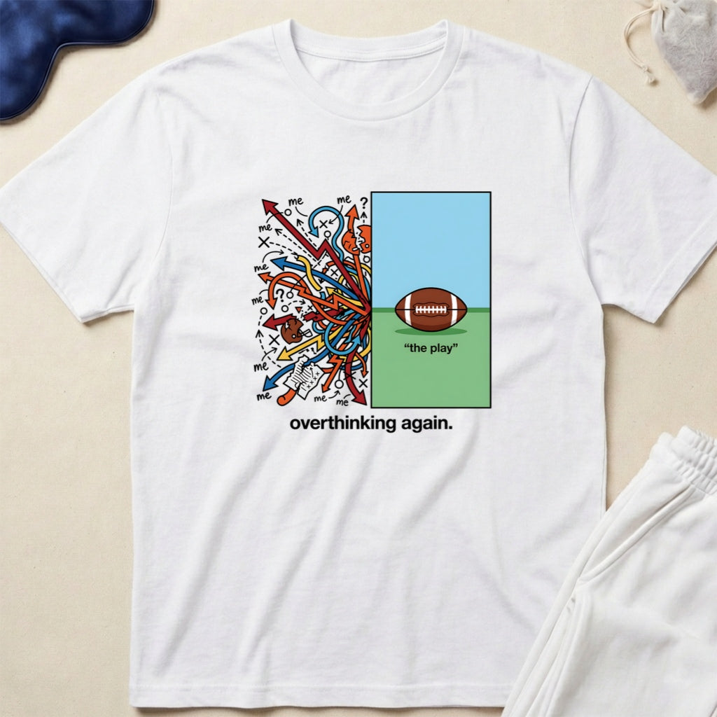 Overthinking Again Football Graphic T-Shirt