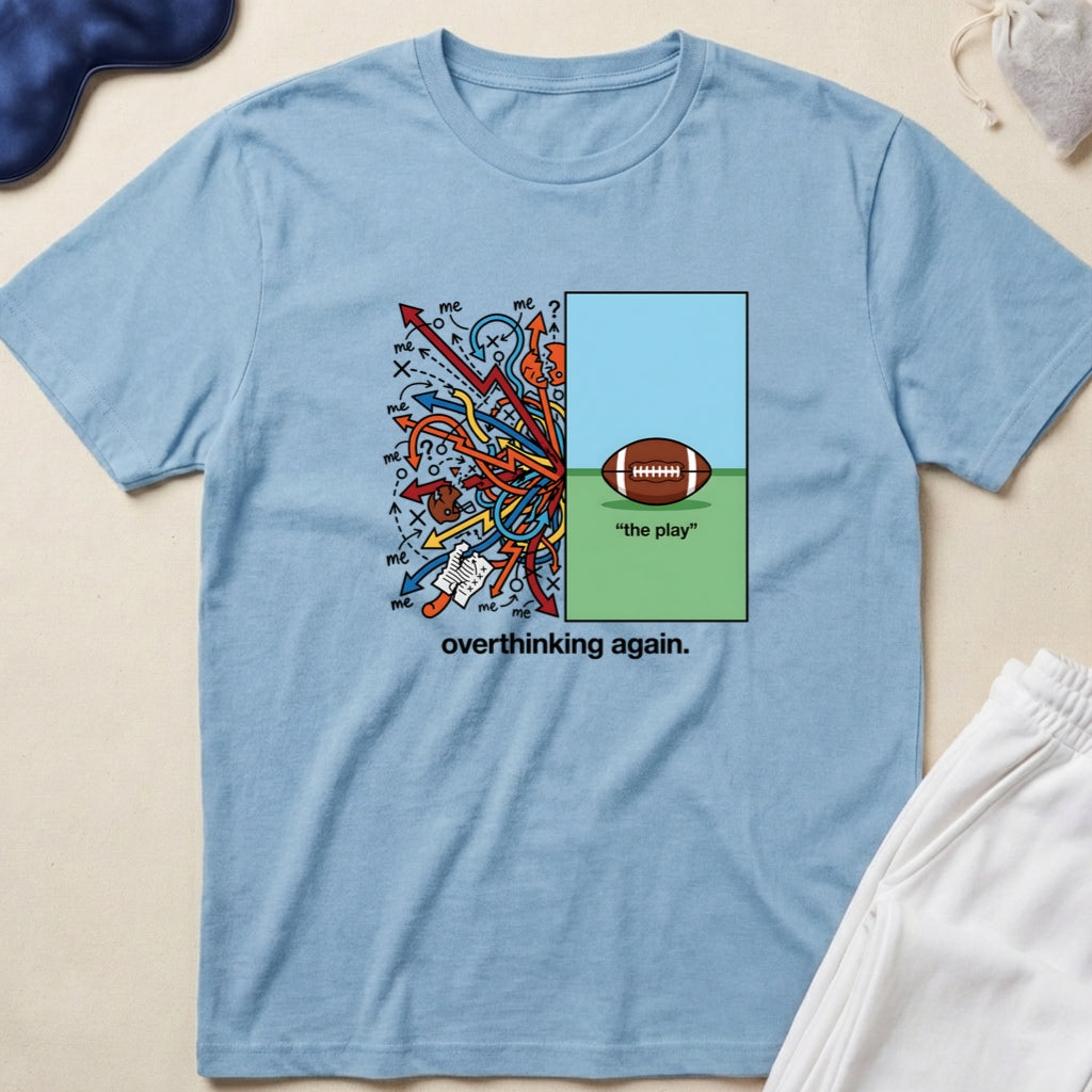 Overthinking Again Football Graphic T-Shirt