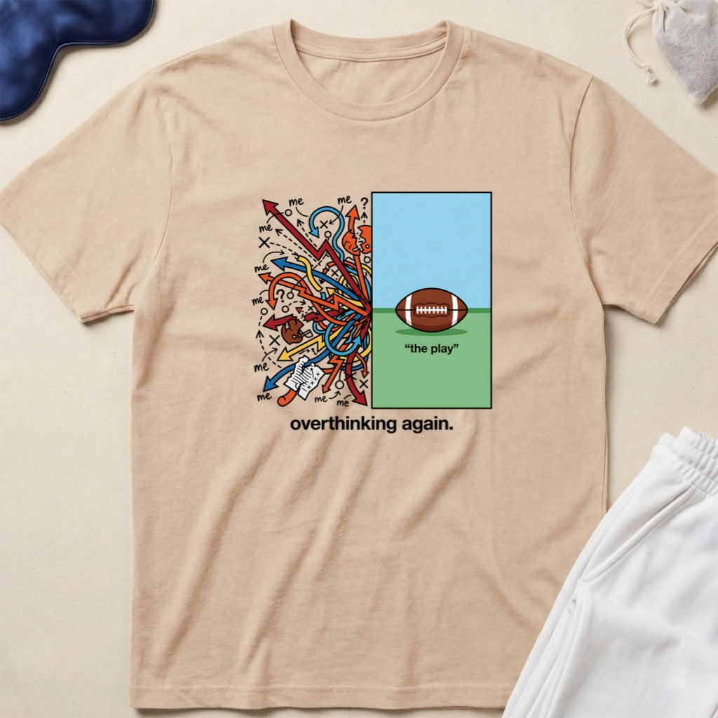 Overthinking Again Football Graphic T-Shirt