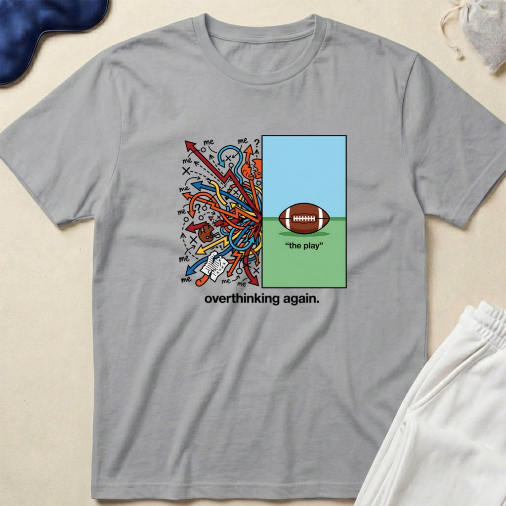 Overthinking Again Football Graphic T-Shirt
