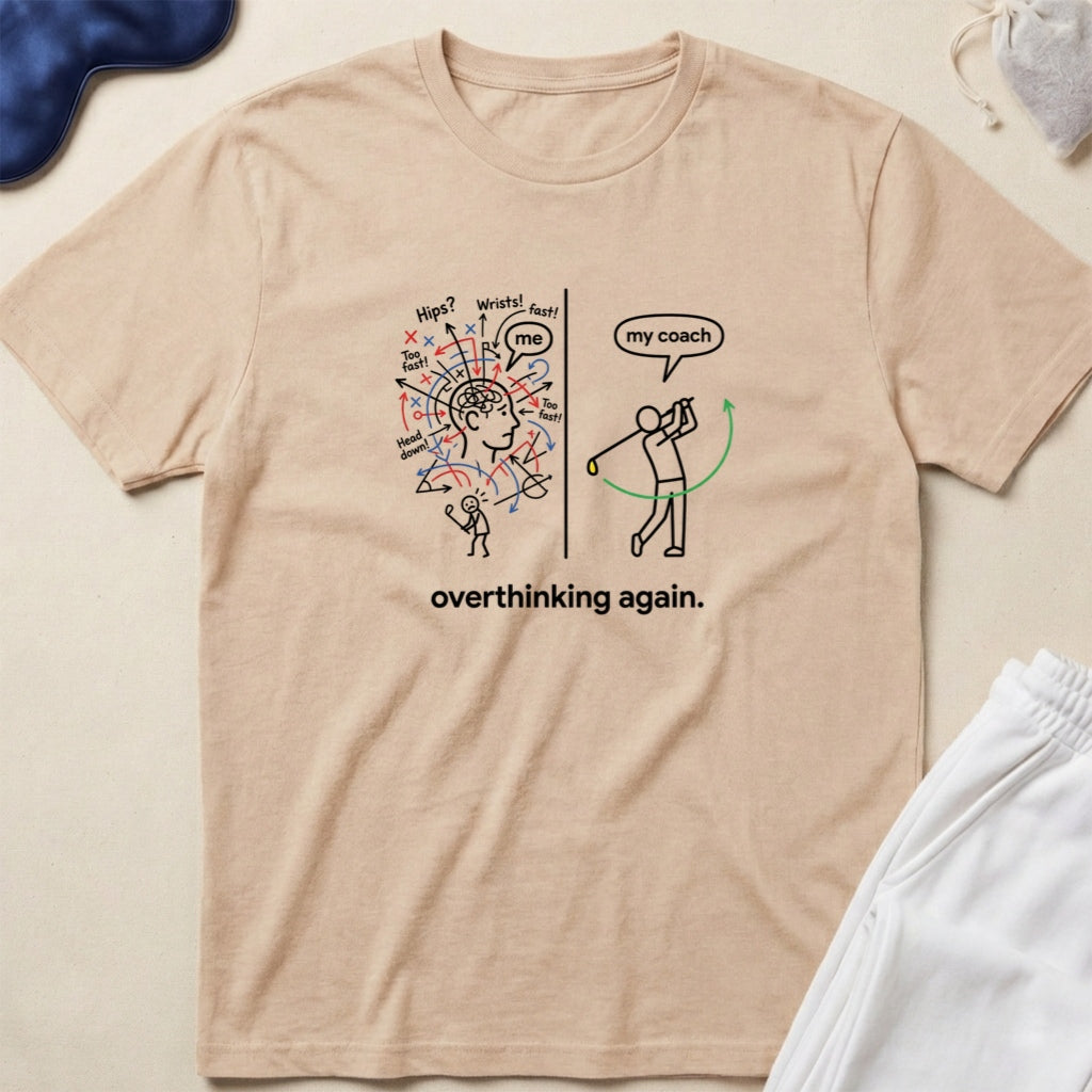 Overthinking Again Minimal Line Art T-Shirt