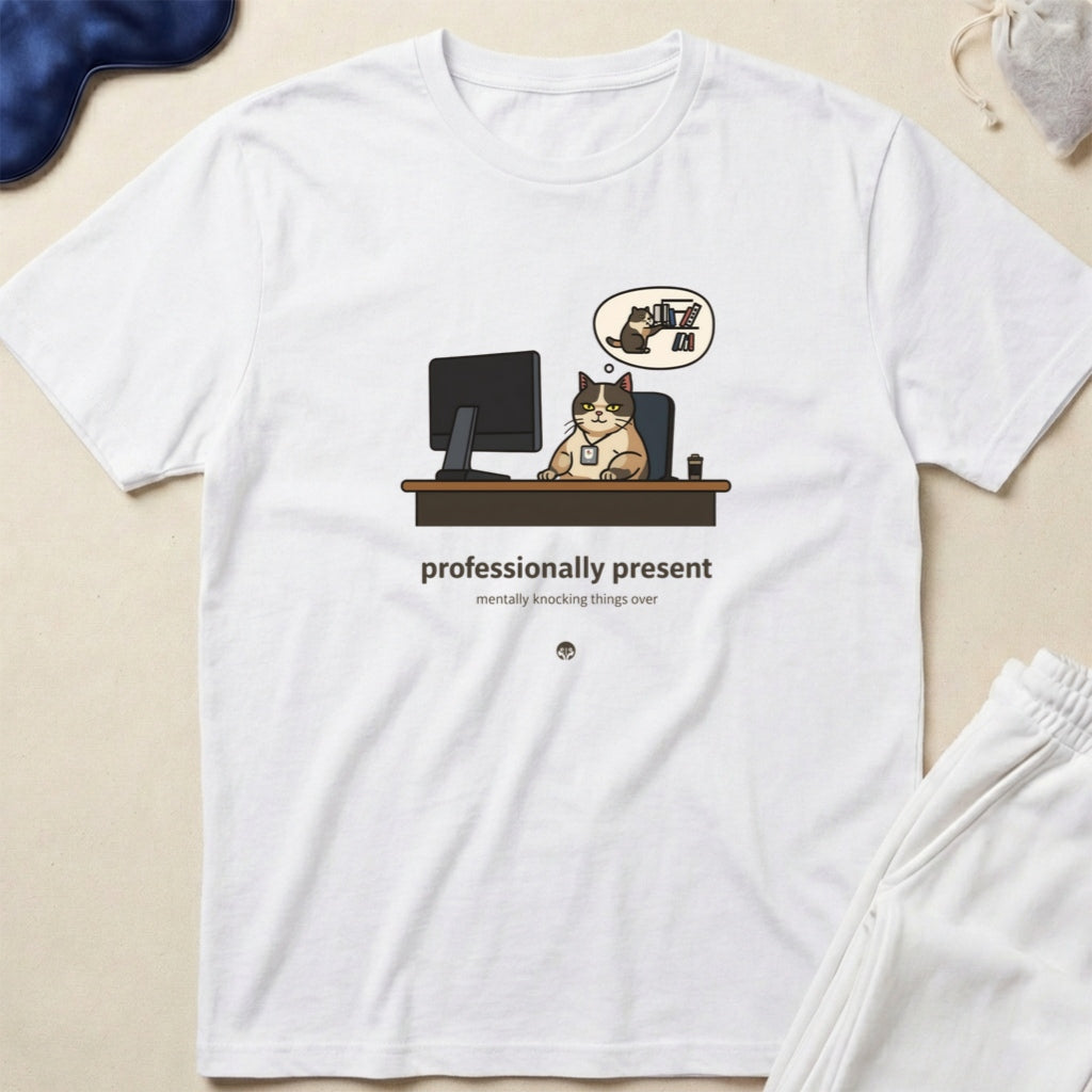 Professionally Present Office Cat T-Shirt