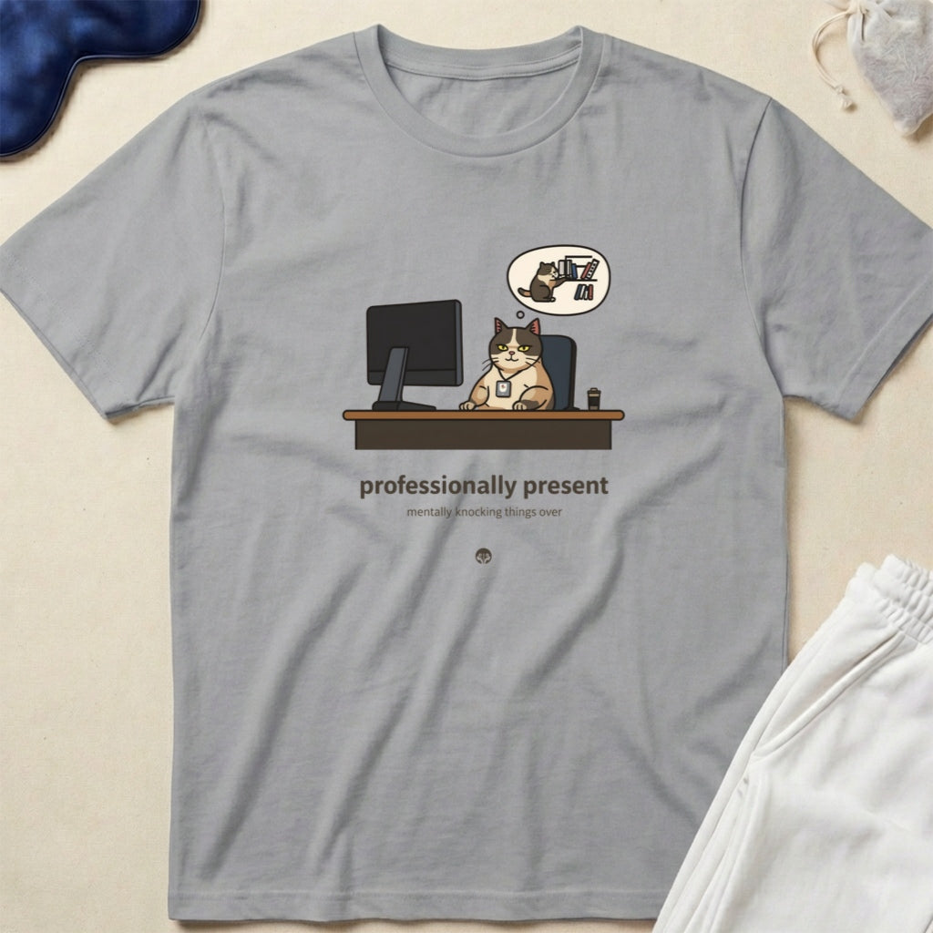 Professionally Present Office Cat T-Shirt